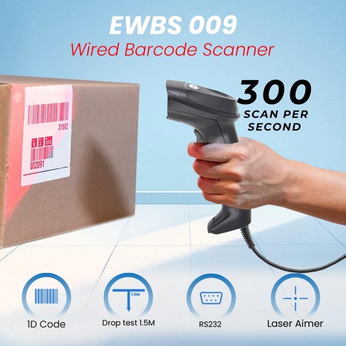 Barcode Scanner Wired EWBS-009 1D