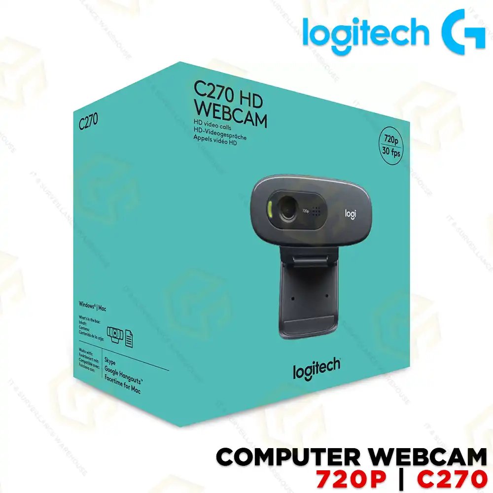 LOGITECH C270 HD WEBCAM 720P VIDEO WITH NOISE REDUCING MIC